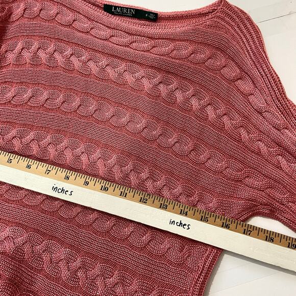 Lauren Ralph Lauren Sweater Cable Knit 3/4 Sleeves Size Small - Picture 8 of 9